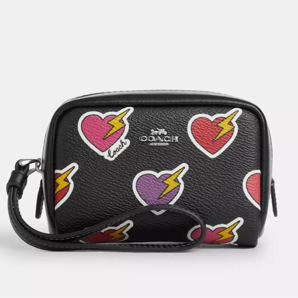 Coach Heart Bolt Pouch Wristlet